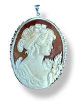 Pendentif Mandile 1922 Femme Cammei  in Argent Conchiglia 2MCICM195.3